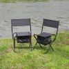 2-piece Folding Outdoor Chair with Storage Bag, Portable Chair for indoor, Outdoor Camping, Picnics and Fishing,Grey