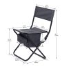 2-piece Folding Outdoor Chair with Storage Bag, Portable Chair for indoor, Outdoor Camping, Picnics and Fishing,Grey